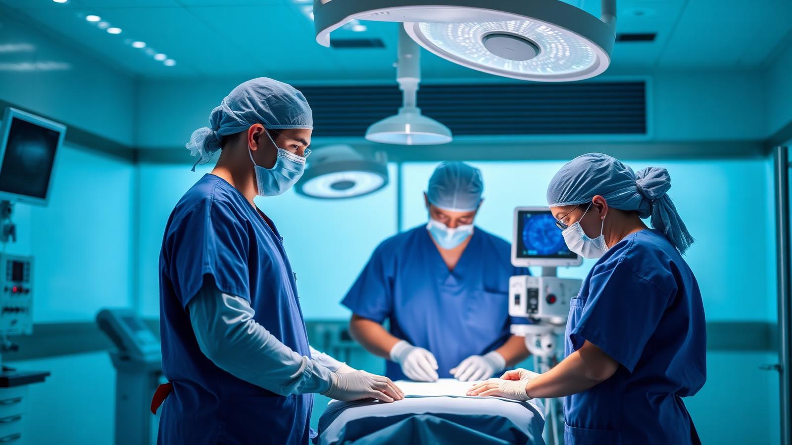 Equipe de anestesiologistas em procedimento